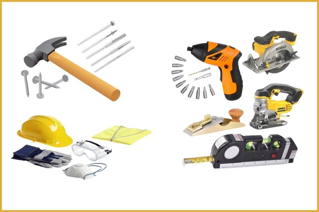 lists of carpentry tools and machines used during the carpentry work